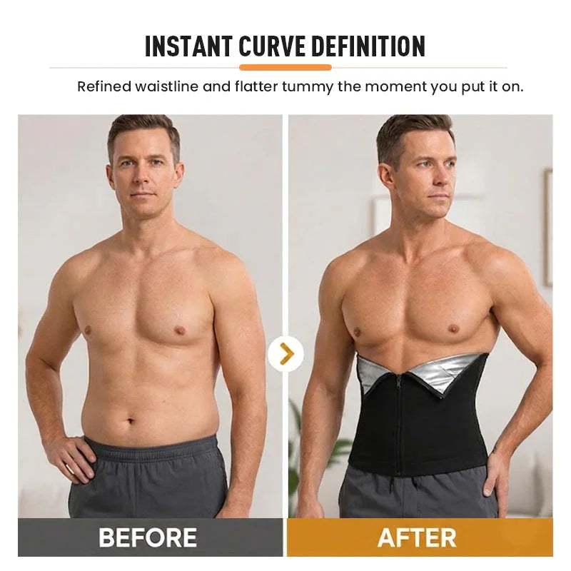🏃‍♂️ LIMITED-TIME 50% OFF! ✨ Men's Waist Trainer Sweat Belt – Compression, Trimmer, Sauna Effect ✨