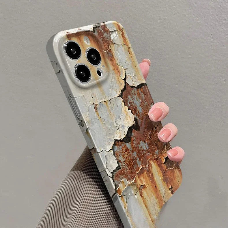 🔥Unique 3D Pattern With Rust Spots | Realistic Dirty Hard Case For iPhone