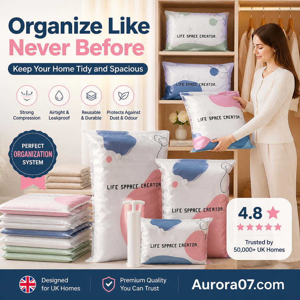 🧳No‑Pump Vacuum Storage Bags – Press & seal, no pump needed. Saves 80% space, keeps clothes dry & dust‑free. Perfect for bulky bedding & off‑season gear. 🛏️🗄️