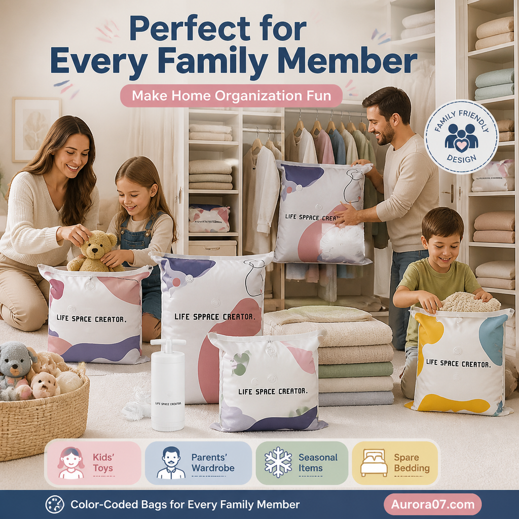 🧳No‑Pump Vacuum Storage Bags – Press & seal, no pump needed. Saves 80% space, keeps clothes dry & dust‑free. Perfect for bulky bedding & off‑season gear. 🛏️🗄️