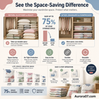 🧳No‑Pump Vacuum Storage Bags – Press & seal, no pump needed. Saves 80% space, keeps clothes dry & dust‑free. Perfect for bulky bedding & off‑season gear. 🛏️🗄️