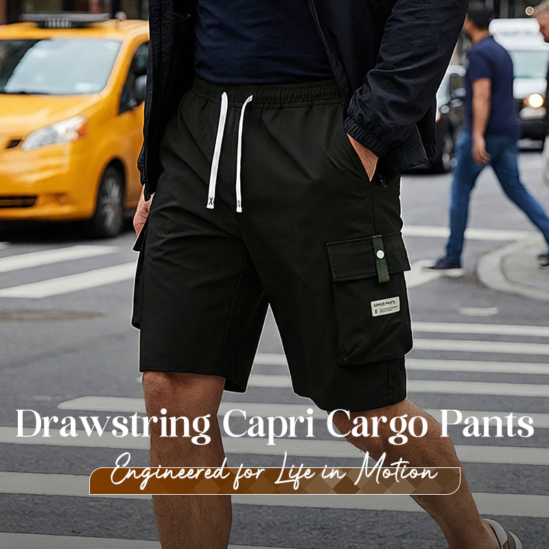 ⏳LAST DAY SALE 50% OFF !!📢Men's Casual Drawstring Capri Cargo Pants