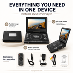 📺 7.8" HD Portable DVD/EVD Player – Large Screen, Rechargeable & Compatible with DVD/CD/USB/SD – Perfect for Home & Travel