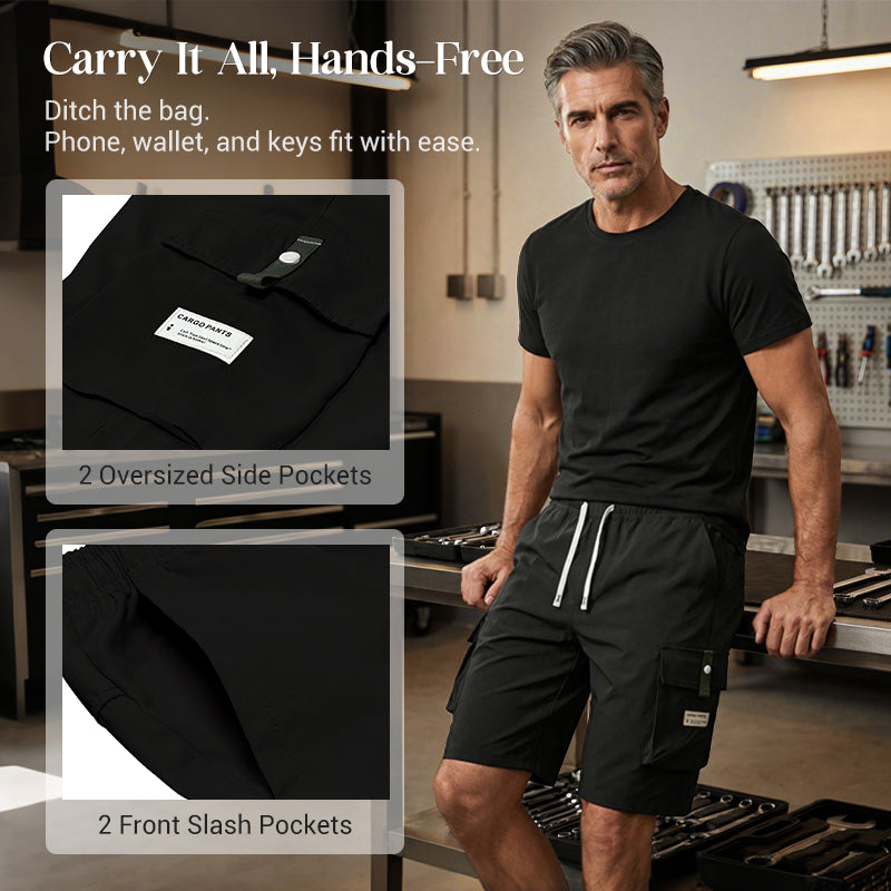 ⏳LAST DAY SALE 50% OFF !!📢Men's Casual Drawstring Capri Cargo Pants