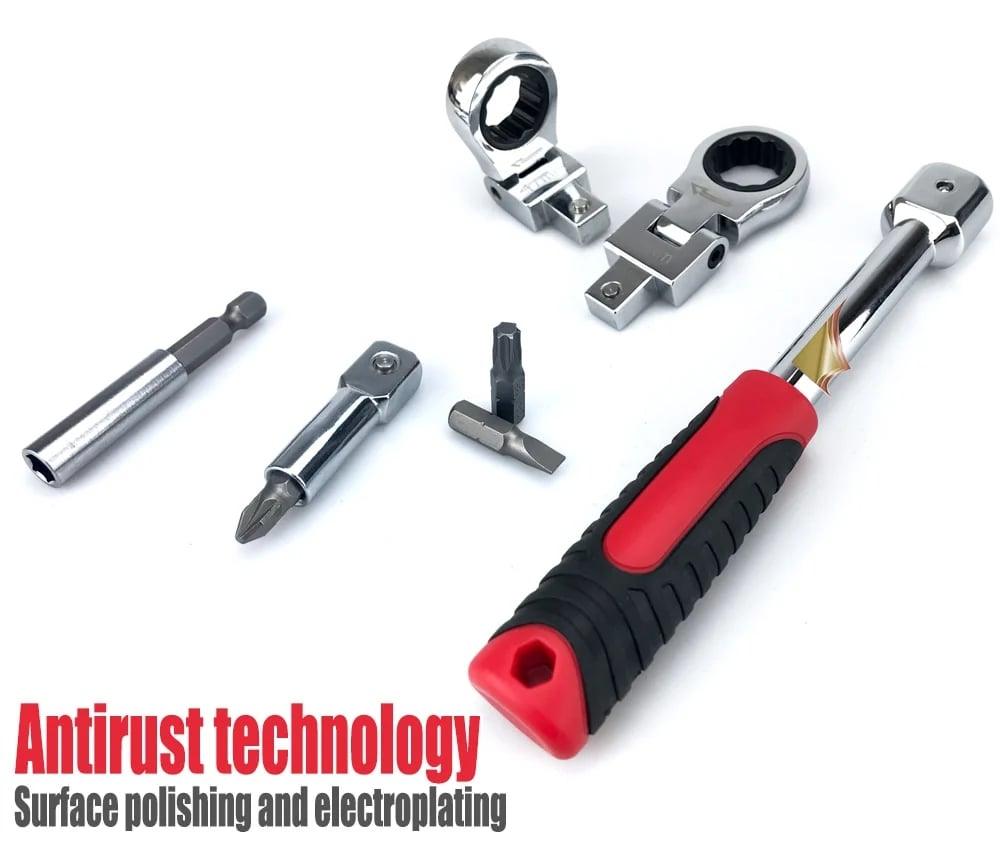 🎁New Hot Sale 50% OFF⏳Removable Movable Head Ratchet Durable Power Saving Repair Tool Set（Free shipping worldwide）