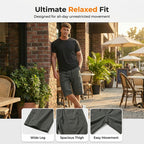 👖 Men's Plus Size Capri Pants – Wide-Leg Loose Fit, Drawstring Waist & Large Pockets ✨