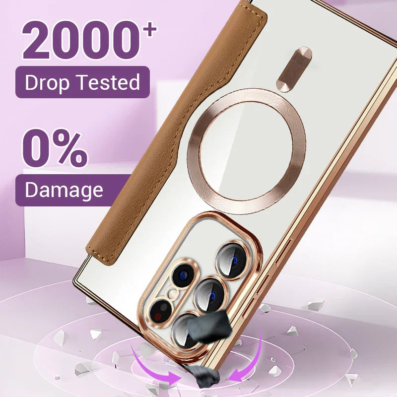 📱2024 New leather textured flip mobile phone case for Samsung