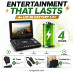 📺 7.8" HD Portable DVD/EVD Player – Large Screen, Rechargeable & Compatible with DVD/CD/USB/SD – Perfect for Home & Travel