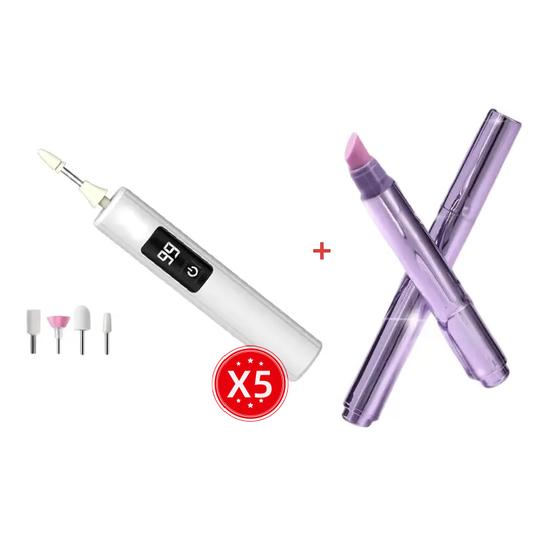 💅Professional Electric Nail Polisher – Smooths thick nails, 99-speed display. Multiple heads for shaping & buffing. 💎
