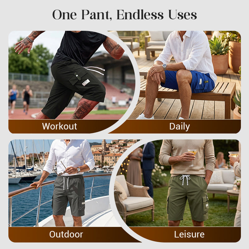 ⏳LAST DAY SALE 50% OFF !!📢Men's Casual Drawstring Capri Cargo Pants