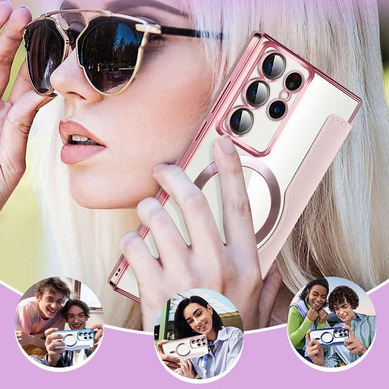 📱2024 New leather textured flip mobile phone case for Samsung