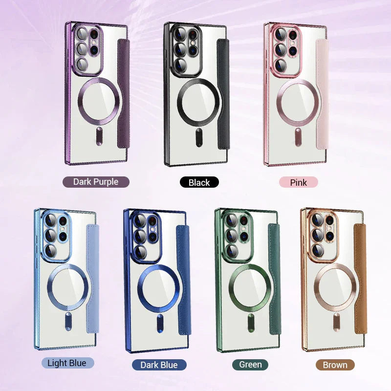 📱2024 New leather textured flip mobile phone case for Samsung