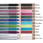 12-Pack Colored Gel Eyeliner Pencil Metallic & Shimmer Finishes Smudge-Proof