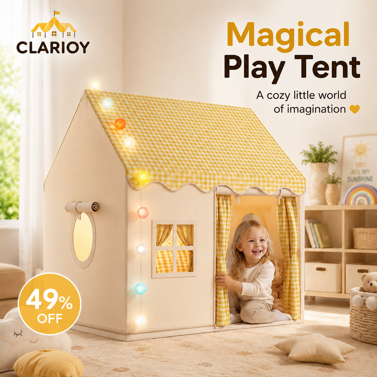 🏆LAST DAY 49% OFF🏠Children's Play Tent Castle✨