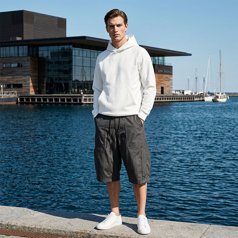 👖 Men's Plus Size Capri Pants – Wide-Leg Loose Fit, Drawstring Waist & Large Pockets ✨