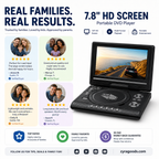 📺 7.8" HD Portable DVD/EVD Player – Large Screen, Rechargeable & Compatible with DVD/CD/USB/SD – Perfect for Home & Travel