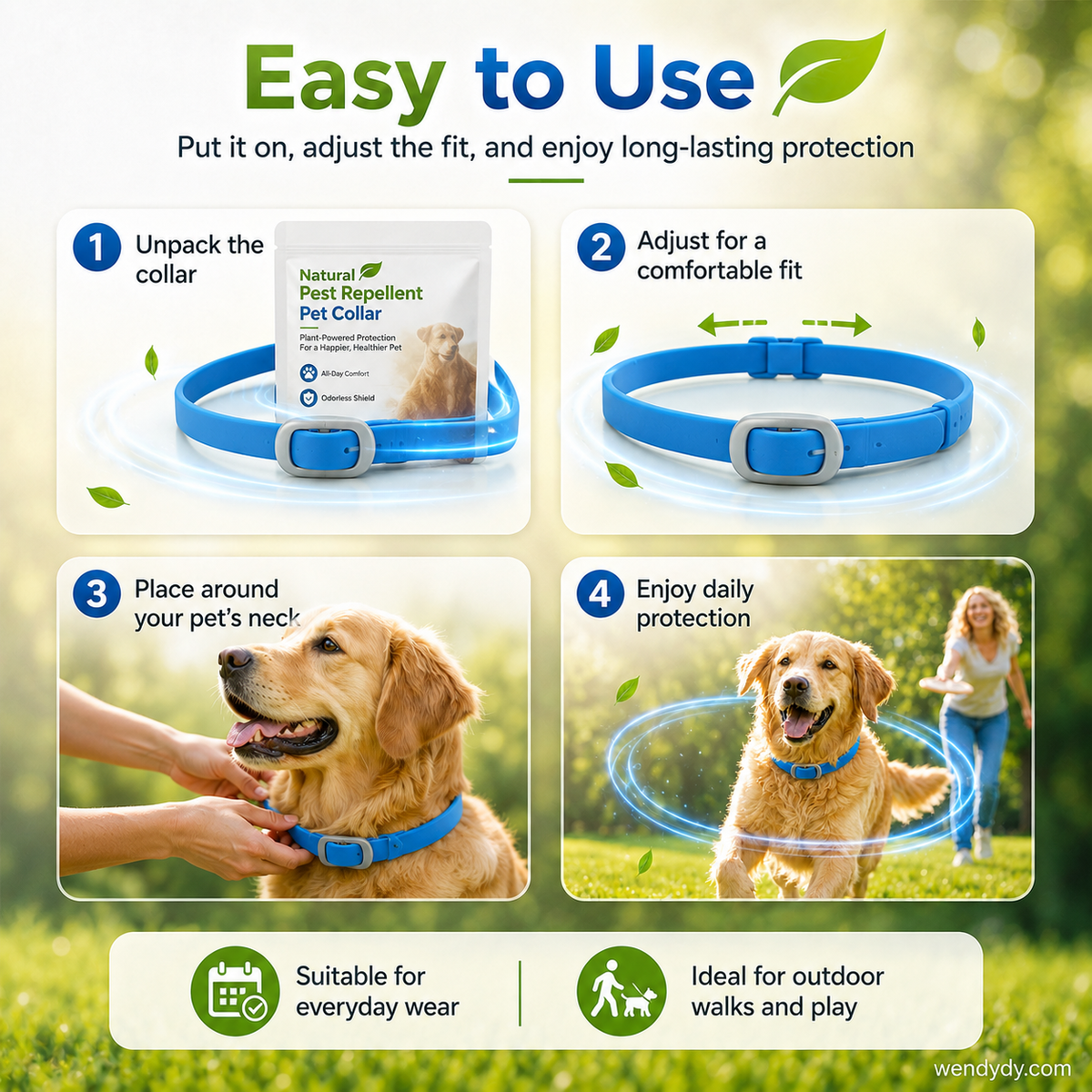 ⏰🔥LIMITED TIME 50% OFF!🔥50K+ SOLD! Natural Essential Oil Pet Pest Repellent Collar