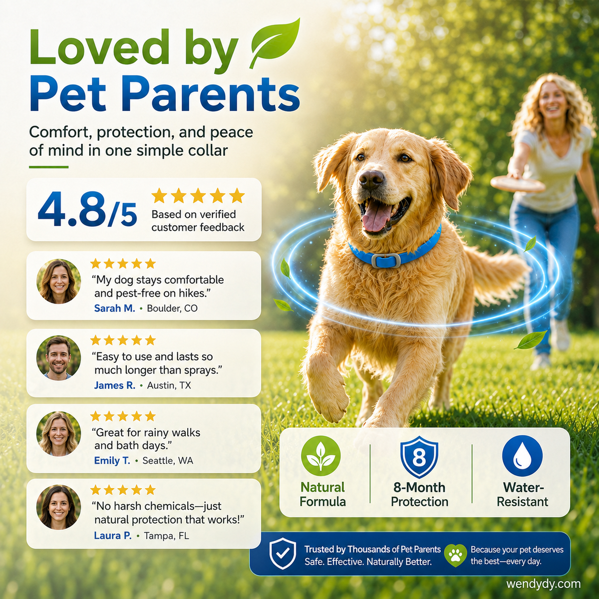 ⏰🔥LIMITED TIME 50% OFF!🔥50K+ SOLD! Natural Essential Oil Pet Pest Repellent Collar