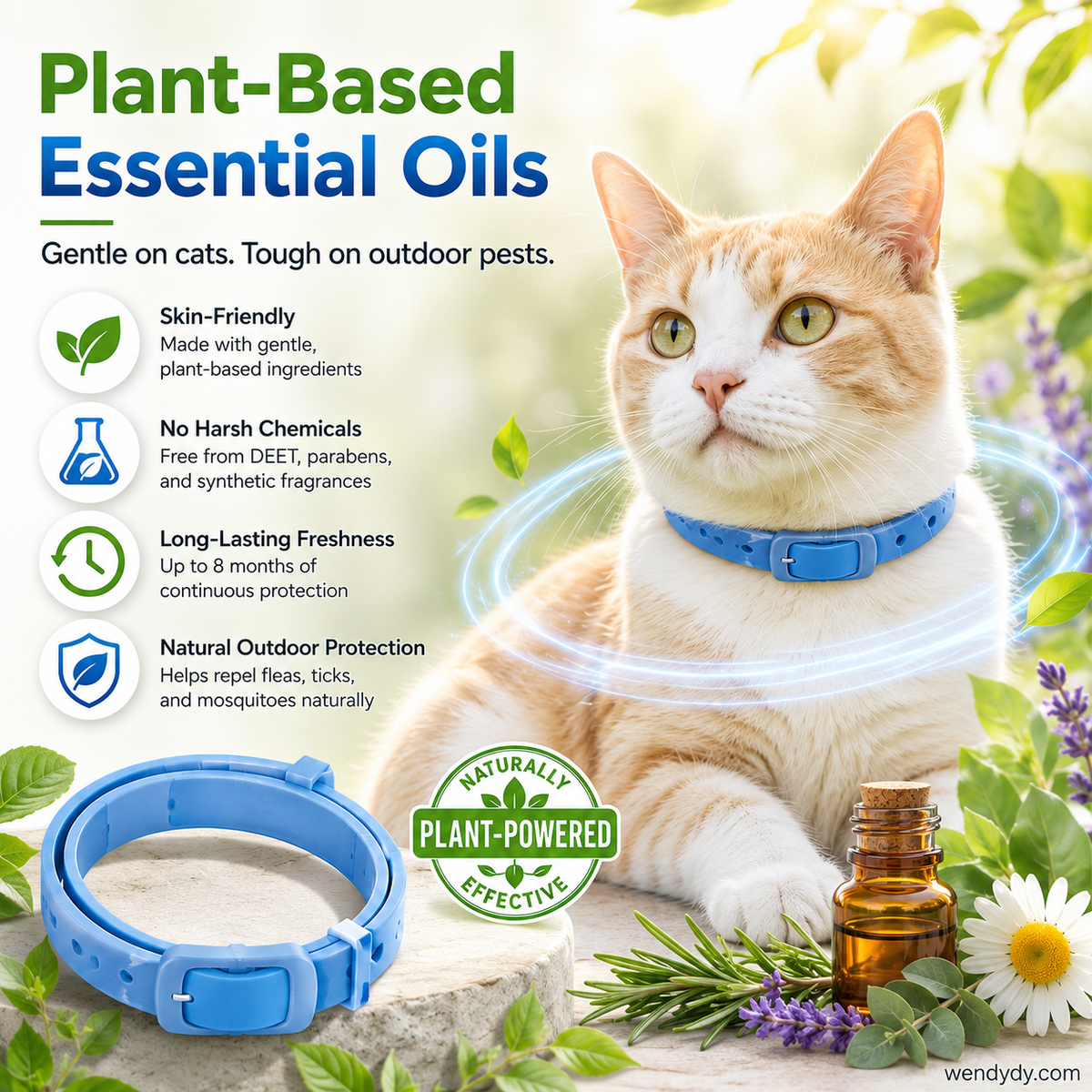 ⏰🔥LIMITED TIME 50% OFF!🔥50K+ SOLD! Natural Essential Oil Pet Pest Repellent Collar