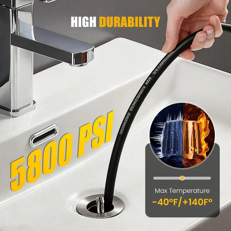 🚿 5800 PSI sewer cleaning kit – Rotating nozzle and reinforced hose for unclogging pipes 🛠️✨ – Free shipping