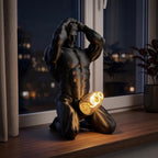 Bold Male Figure Table Lamp, Artistic Statue Light