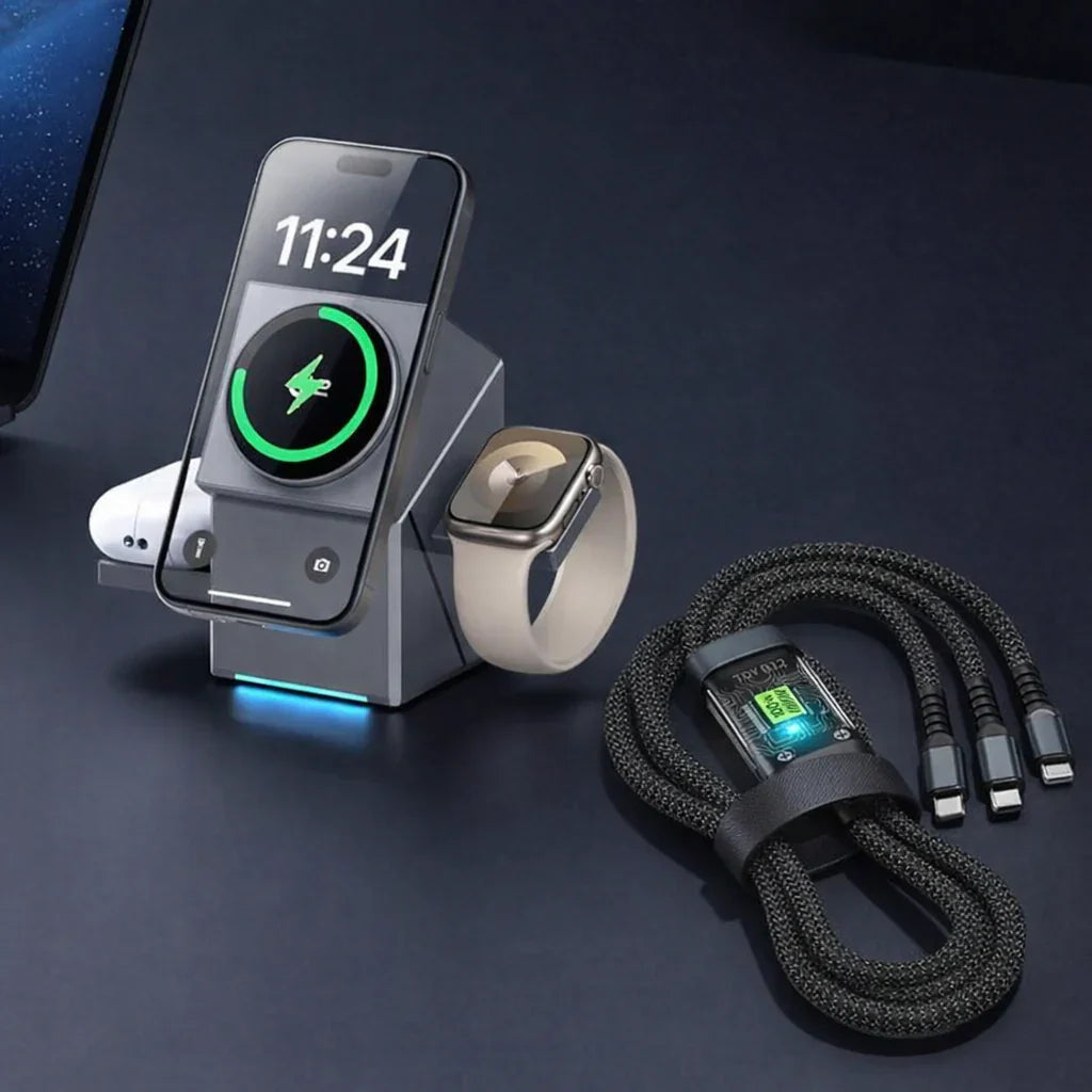 58 % OFF🔥Hot Sale Offers-3-in-1 Foldable Magnetic Wireless Charging Station