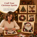 🎄✨DIY Christmas Pearl Drill Painting Kit – 5 festive designs, 3D raised beads & display frame included. A sparkling holiday masterpiece for your wall! 🖼️🎨