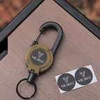 🔑Retractable Carabiner Keychain – 65cm steel lanyard, 100,000 pull cycles. Lightweight & sturdy.