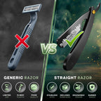 Professional Straight Razor for Men | Barber Straight Edge + 10 Blades Included
