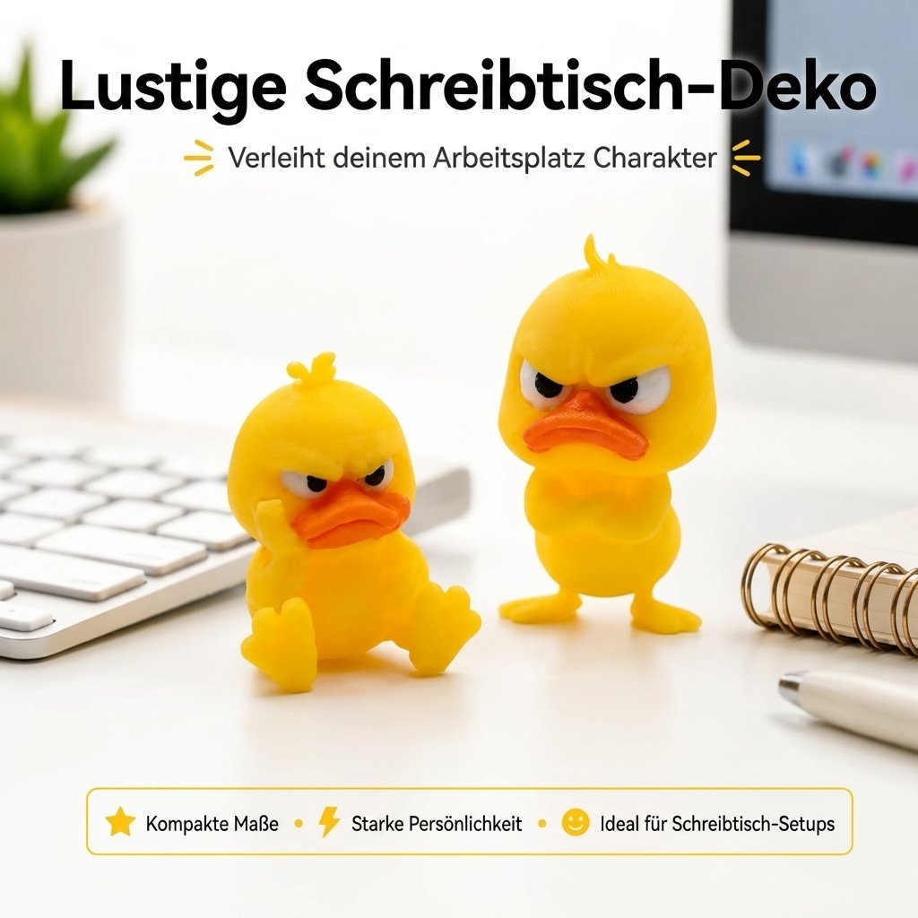 😠 Schreibtischfigur „Wütende Ente“ – Verleihe deinem Schreibtisch eine freche Note! 🐥