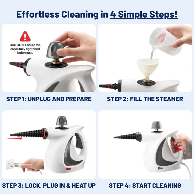 ⏳LAST DAY SALE 50% OFF!!🔥Pressurized Handheld Multi-Surface Natural Steam Cleaner with 12 pcs Accessories