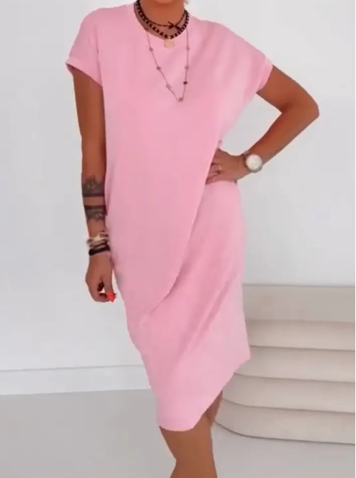⏳Limited-time 50% off⏰Women's T-Shirt Dress – Soft, Pockets, Effortless Midi👗
