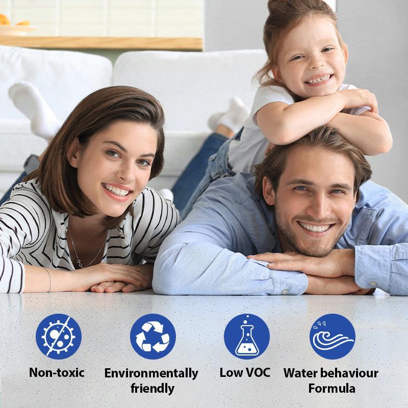High-Gloss Marble Effect Epoxy Floor Coating(Free paint roller included)