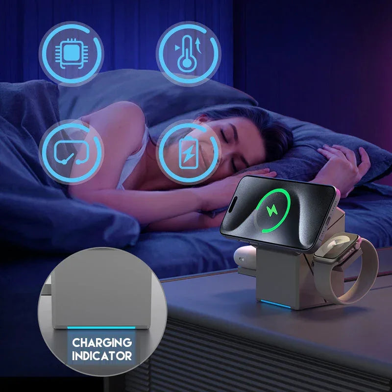 58 % OFF🔥Hot Sale Offers-3-in-1 Foldable Magnetic Wireless Charging Station（HOT）