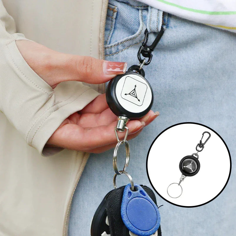 🔑 BUY 1 GET 1 FREE! 🌀 Heavy-Duty Retractable Keychain – Durable Cable, Compact Design & Secure Key & Card Holder 💳