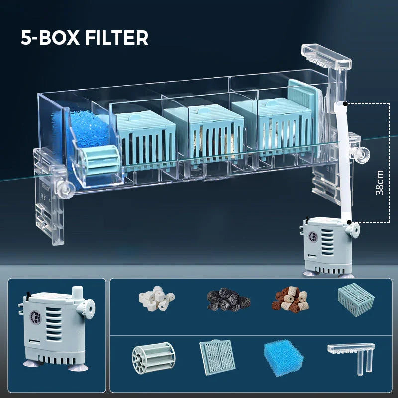 Fish Tank Circulating Filter Box with Water Pump