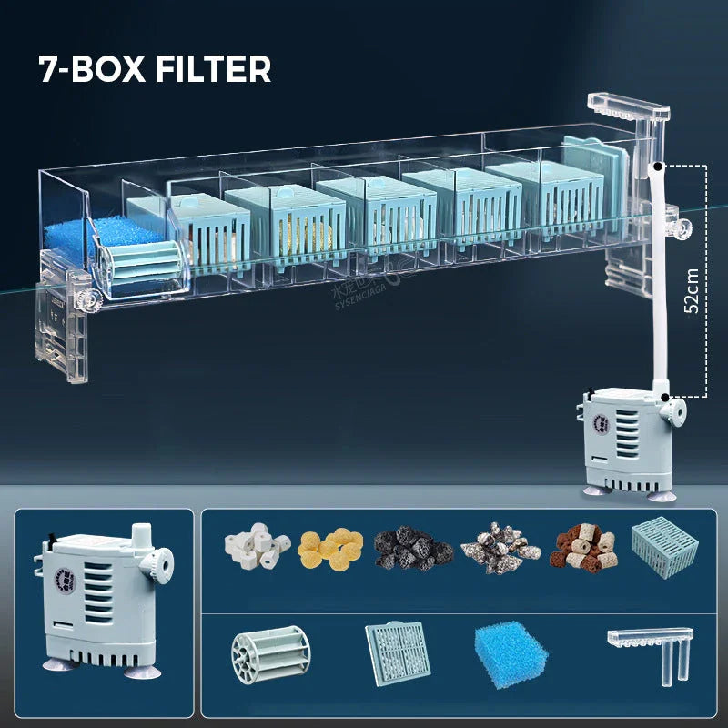 Fish Tank Circulating Filter Box with Water Pump