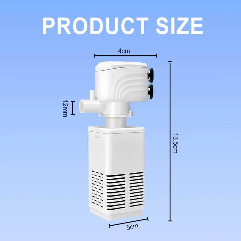 Fish Tank 3-in-1 Filter - Filtration, Oxygenation & Water Pumping
