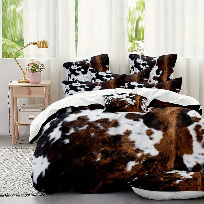 🐮 50% OFF! 🛏️ Cow Print Duvet Cover – Soft & Lightweight, Fun Design, Complete Set ✨