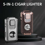 ⏰🔥LIMITED TIME 50% OFF!🔥50K+ SOLD!🎊5-in-1 Refillable Cigar Torch Lighter with Cutter