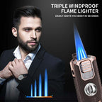 ⏰🔥LIMITED TIME 50% OFF!🔥50K+ SOLD!🎊5-in-1 Refillable Cigar Torch Lighter with Cutter