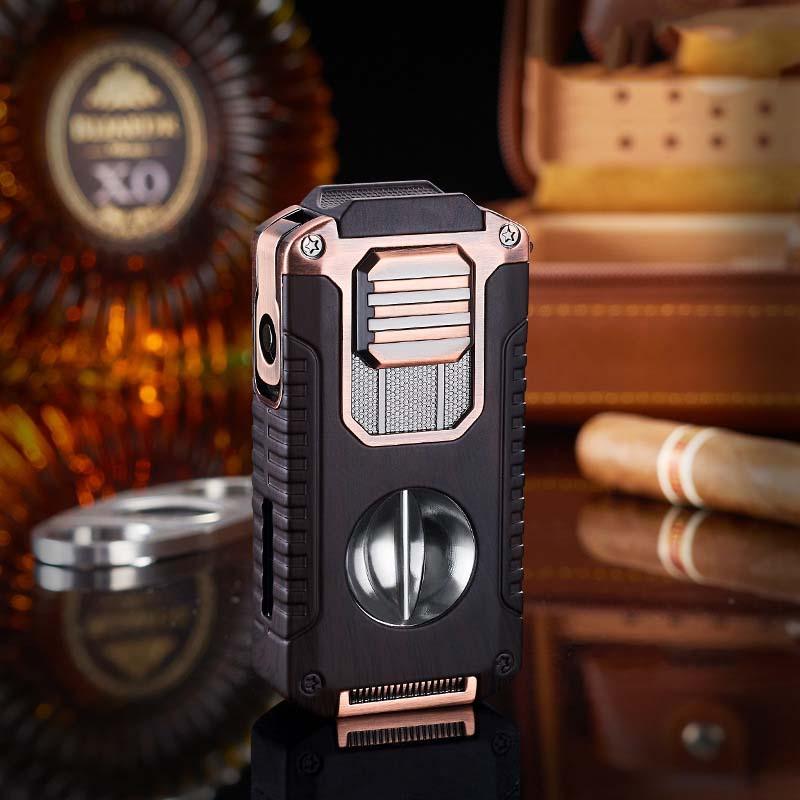 ⏰🔥LIMITED TIME 50% OFF!🔥50K+ SOLD!🎊5-in-1 Refillable Cigar Torch Lighter with Cutter