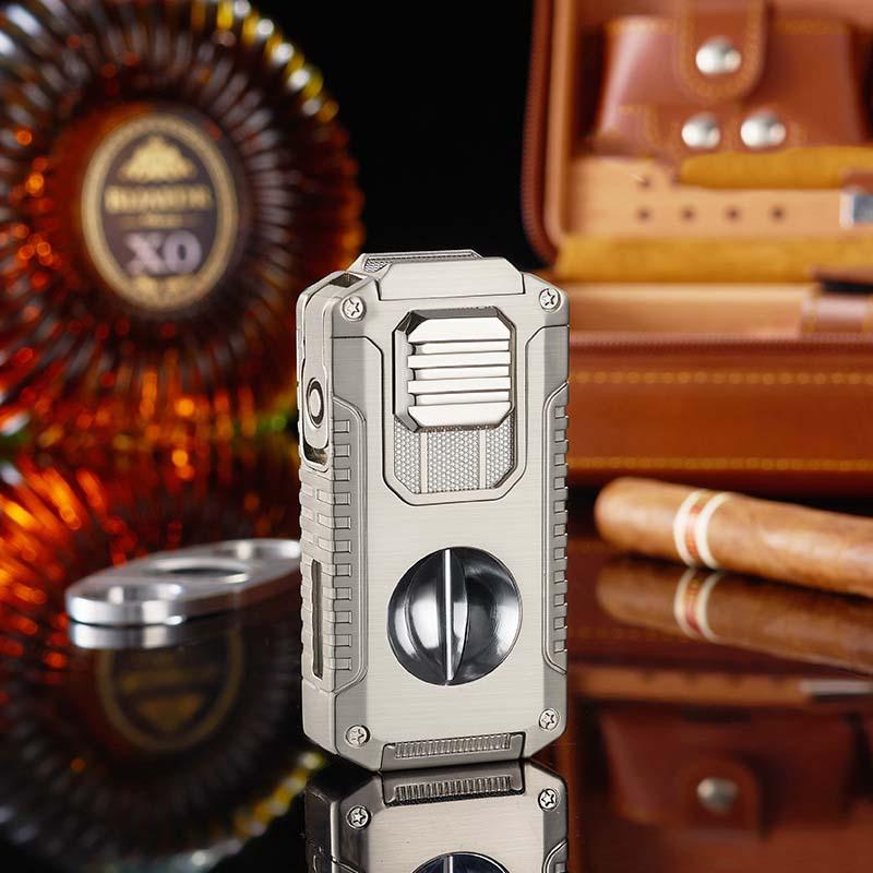 ⏰🔥LIMITED TIME 50% OFF!🔥50K+ SOLD!🎊5-in-1 Refillable Cigar Torch Lighter with Cutter