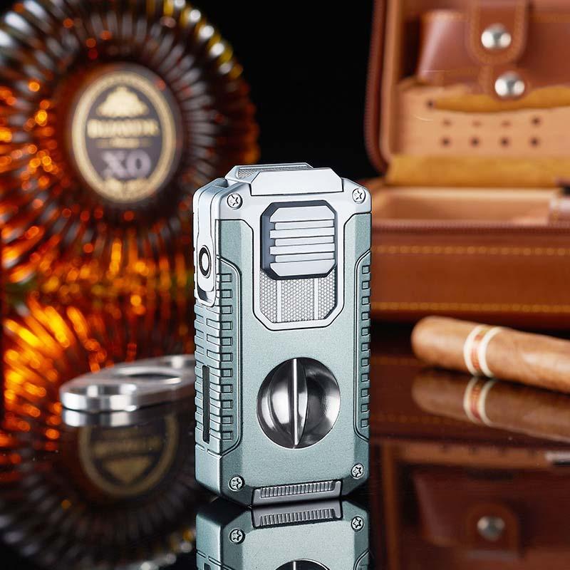 ⏰🔥LIMITED TIME 50% OFF!🔥50K+ SOLD!🎊5-in-1 Refillable Cigar Torch Lighter with Cutter
