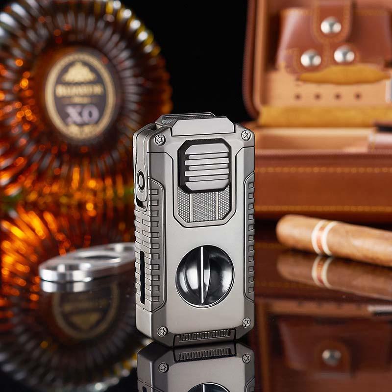 ⏰🔥LIMITED TIME 50% OFF!🔥50K+ SOLD!🎊5-in-1 Refillable Cigar Torch Lighter with Cutter