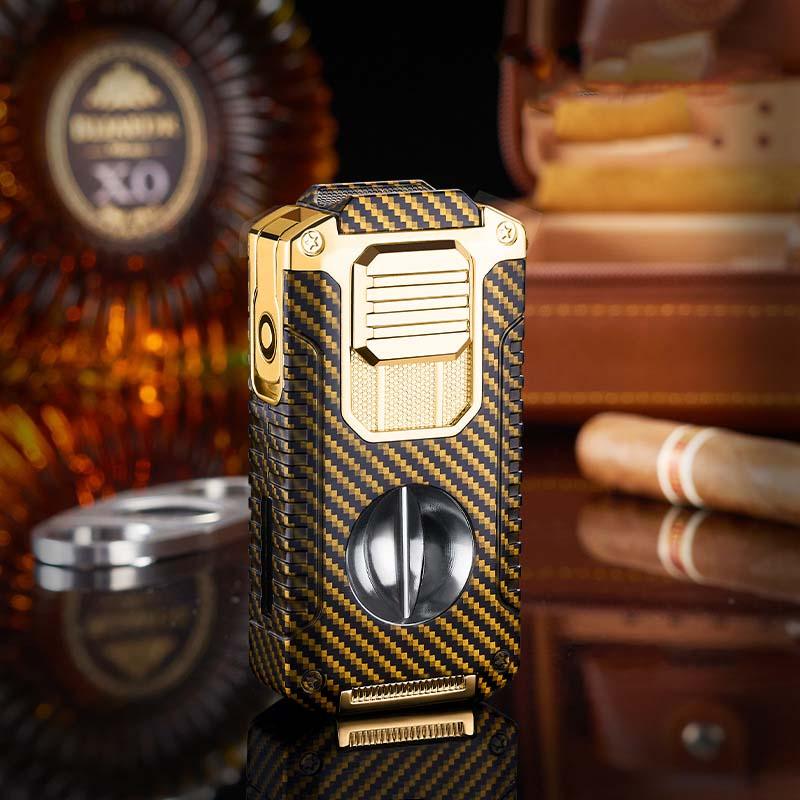 ⏰🔥LIMITED TIME 50% OFF!🔥50K+ SOLD!🎊5-in-1 Refillable Cigar Torch Lighter with Cutter