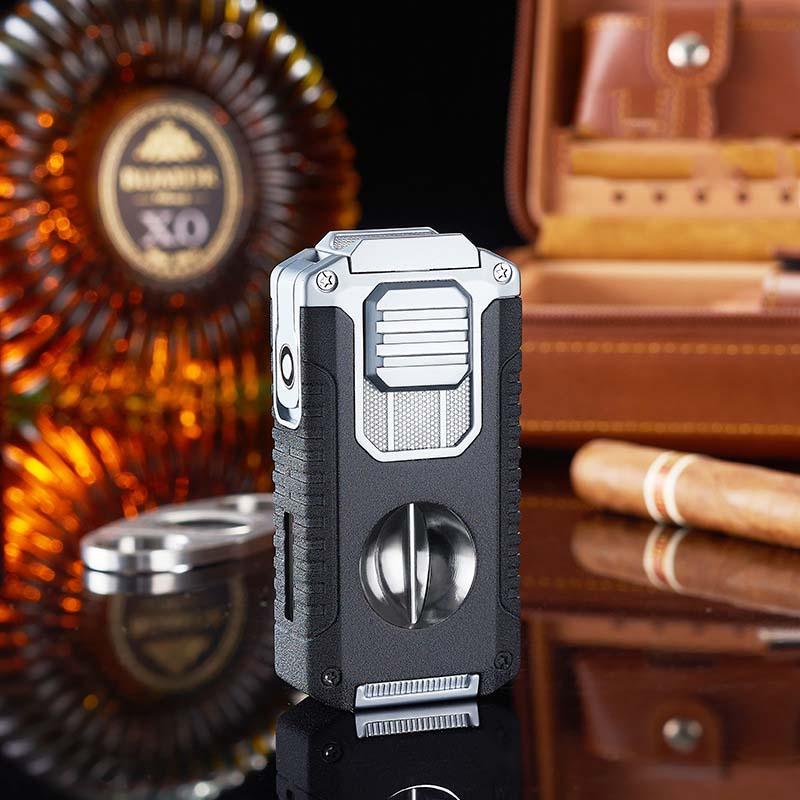 ⏰🔥LIMITED TIME 50% OFF!🔥50K+ SOLD!🎊5-in-1 Refillable Cigar Torch Lighter with Cutter