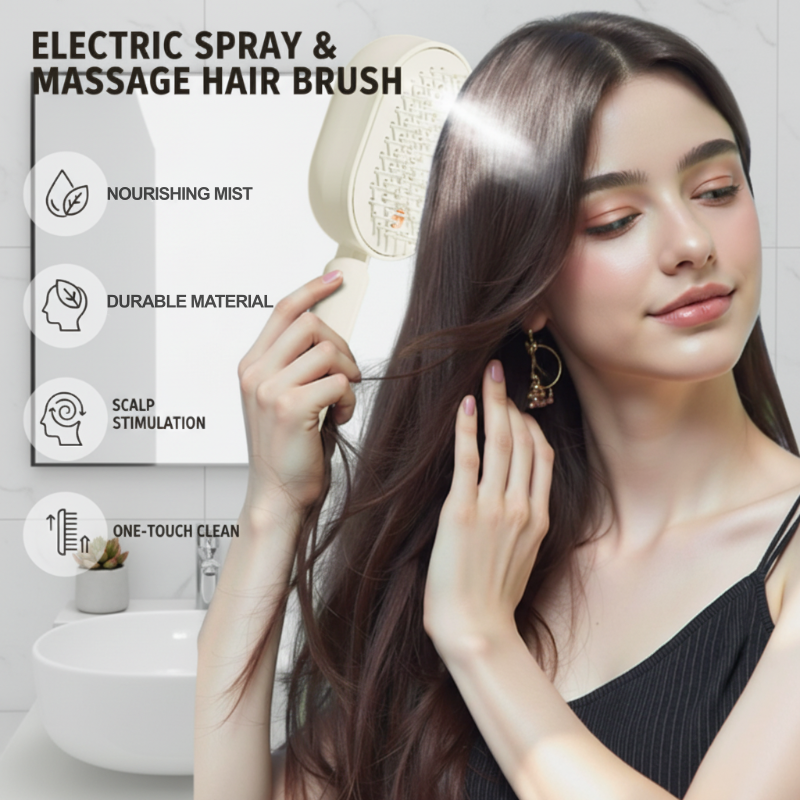 📢📢53% OFF!! ⏰✨Electric hairbrush with spray and massage🔥