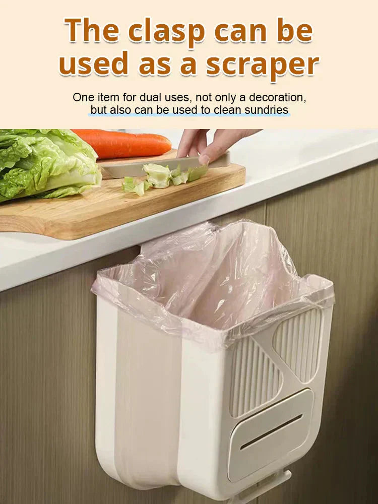 ⏰🔥LIMITED TIME 50% OFF!🔥50K+ SOLD!🥦Folding Hanging Kitchen Waste Trash Can🗑️