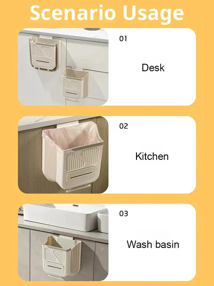 ⏰🔥LIMITED TIME 50% OFF!🔥50K+ SOLD!🥦Folding Hanging Kitchen Waste Trash Can🗑️